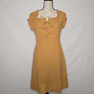 Nasty Gal Tongue Tied Mini Dress in Turmeric - Size 8 - NWT